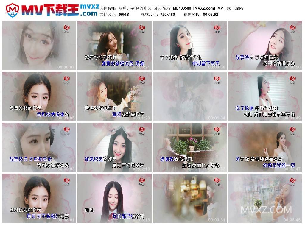 杨瑾儿-起风的昨天_国语_流行_ME100580